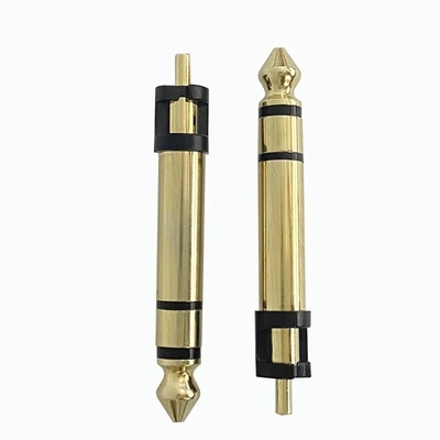 Revestido de oro 6.35mm estéreo 3 polos estéreo audio conector masculino micrófono de audio enchufe para auriculares