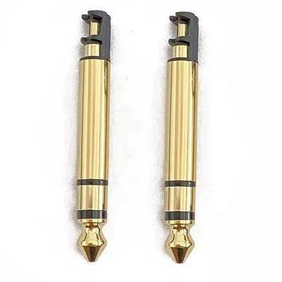 Revestido en oro 6.35mm Mono 50L Audio Conector de auricular masculino con hilo para auriculares