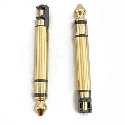 Revestido en oro 6.35mm Mono 50L Audio Conector de auricular masculino con hilo para auriculares