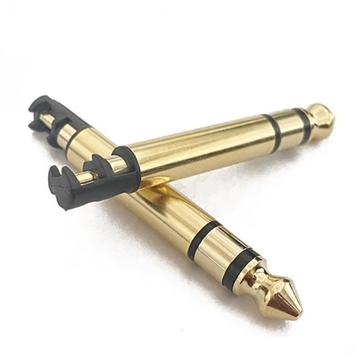 Revestido en oro 6.35mm Mono 50L Audio Conector de auricular masculino con hilo para auriculares