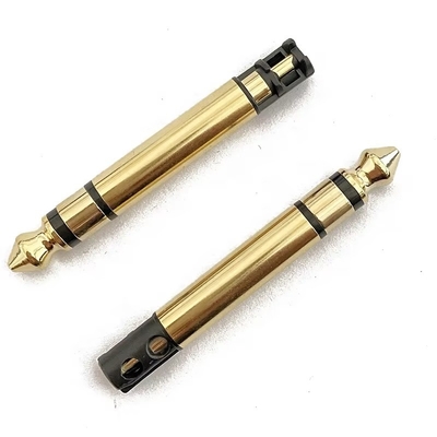 Revestido en oro 6.35mm Mono 50L Audio Conector de auricular masculino con hilo para auriculares