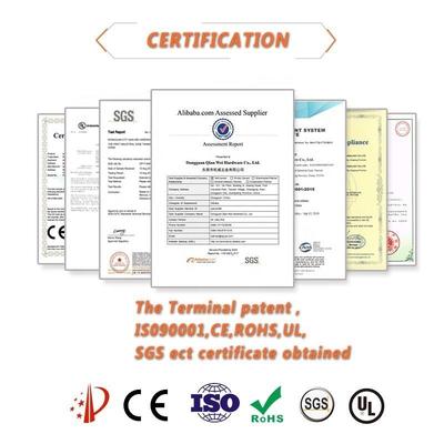 Terminal preinsulado de horquilla de corte de cobre insulado continuo para Awg14-12