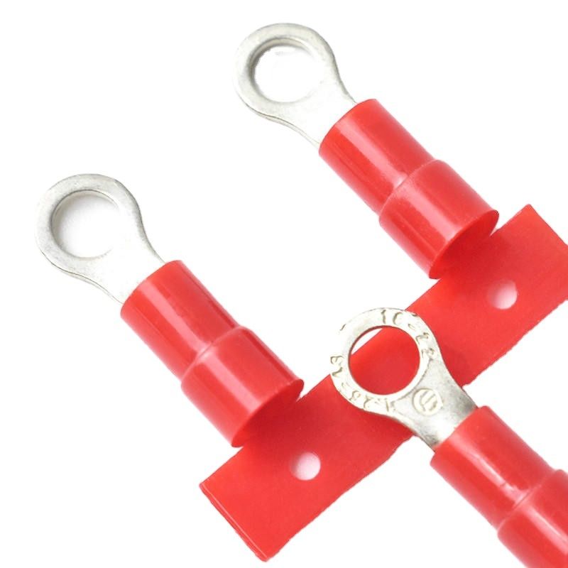 Los terminales circulares de corte 5 mm 10 mm de anillo preinsulado continuo con terminal de cable de cobre